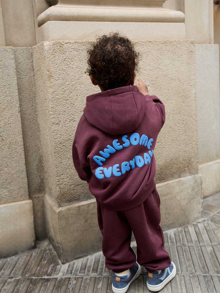 Burgundy Red Hoodie and Joggers Set (3mths-7yrs) - Image 2 of 8 Burgundy Red Hoodie and Joggers Set (3mths-7yrs) - Image 2 of 8