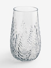 Grey Fern Leaf Embossed Glass Vase - Image 3 of 3