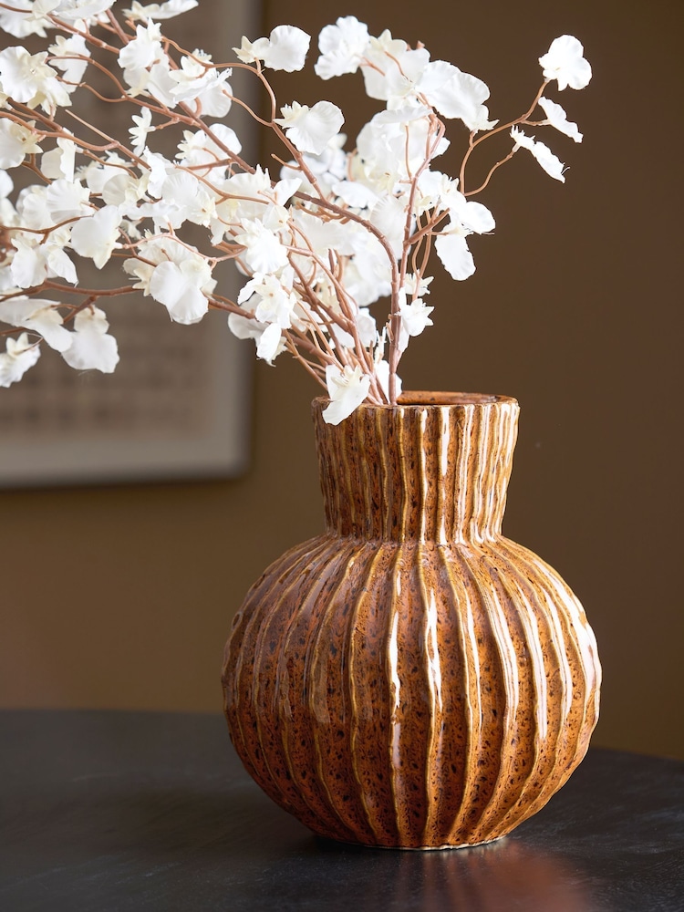 Light & Living Orange Zirja Deco Vase - Image 1 of 4 Light & Living Orange Zirja Deco Vase - Image 1 of 4