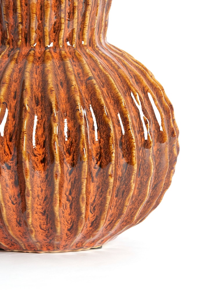Light & Living Orange Zirja Deco Vase - Image 4 of 4 Light & Living Orange Zirja Deco Vase - Image 4 of 4