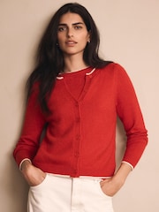 Mint Velvet Red Layered Knit Cardigan - Image 1 of 7