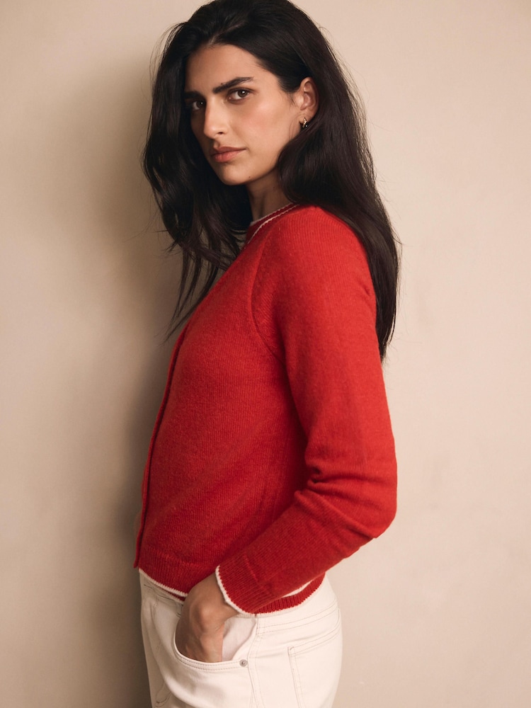 Mint Velvet Red Layered Knit Cardigan - Image 2 of 7