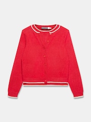 Mint Velvet Red Layered Knit Cardigan - Image 6 of 7