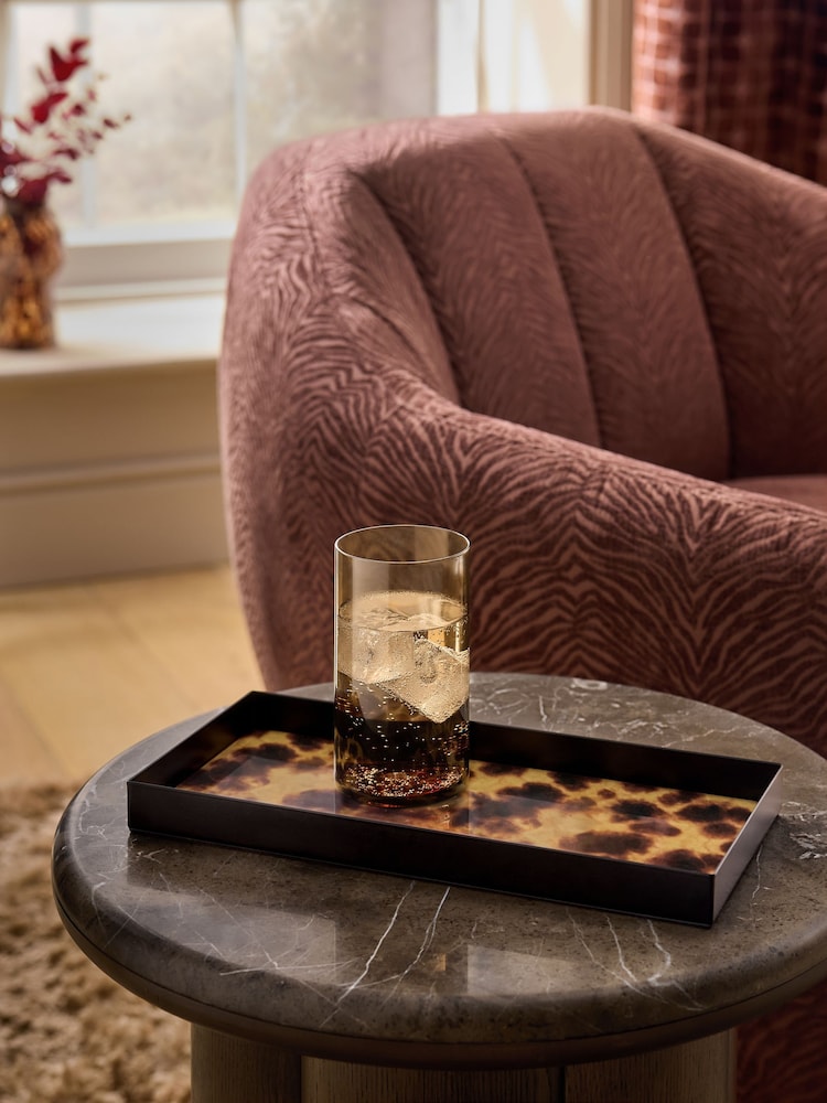 Brown Tortoiseshell Glass Decorative Tray - Image 1 of 4