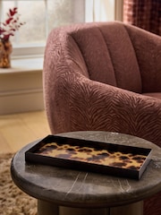 Brown Tortoiseshell Glass Decorative Tray - Image 2 of 4