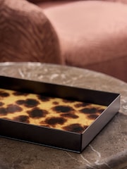 Brown Tortoiseshell Glass Decorative Tray - Image 3 of 4