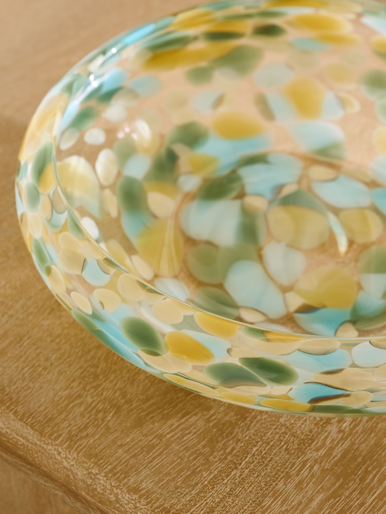 Blue/Green Confetti Glass Decorative Bowl - Image 2 of 2