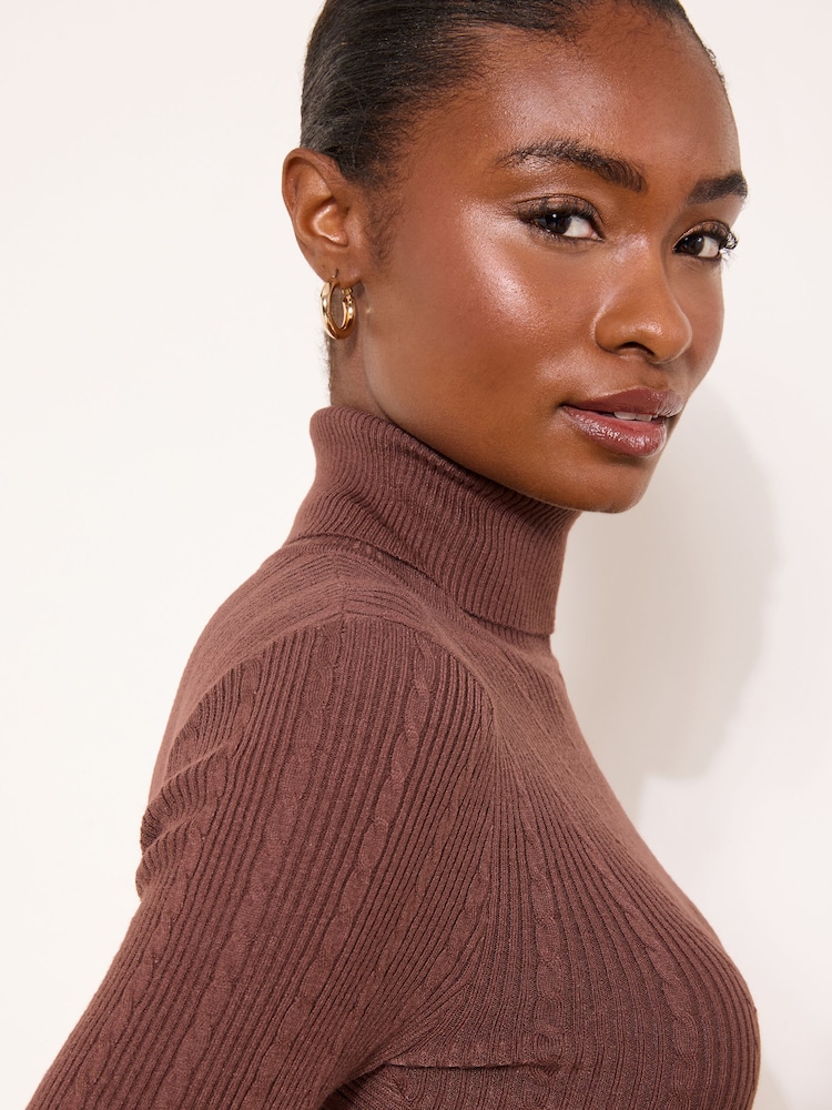 Lipsy Neutral Knitted Roll Neck Jumper - Image 2 of 5