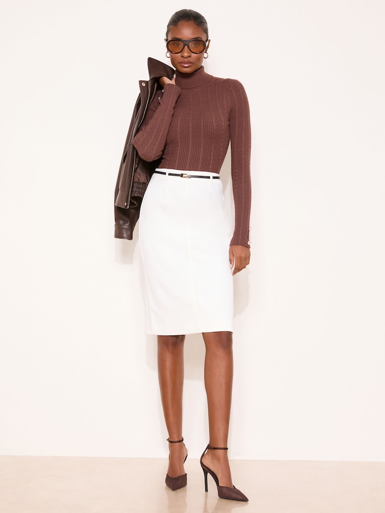 Lipsy Neutral Knitted Roll Neck Jumper - Image 5 of 5