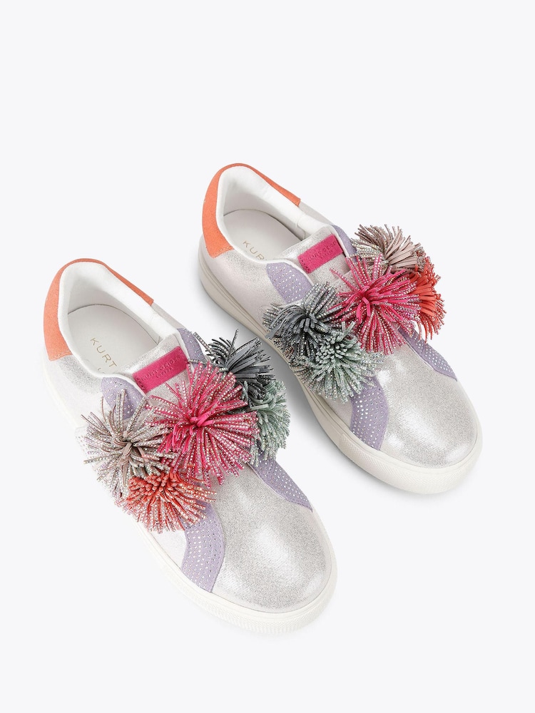 Kurt Geiger London Pink Laney Pom Pom Trainers - Image 2 of 4