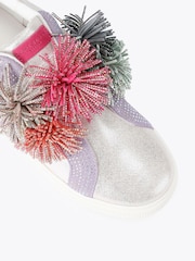 Kurt Geiger London Pink Laney Pom Pom Trainers - Image 4 of 4