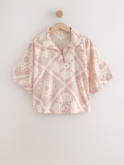 White/Pink V-Neck Rugby Shirt - Image 1 of 3