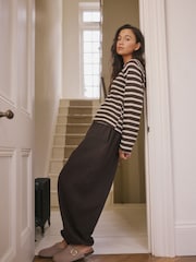 Chocolate Brown Hareem Balloon Leg Loungewear Trousers - Image 2 of 6