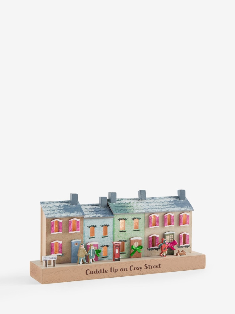 Multi Light Up Winter House Wooden Ornament - Image 4 of 4 Multi Light Up Winter House Wooden Ornament - Image 4 of 4