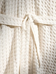 Cream Waffle Lightweight Dressing Gown - Image 6 of 9