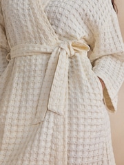 Cream Waffle Lightweight Dressing Gown - Image 7 of 9
