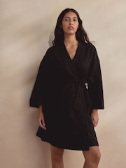 Chocolate Brown Waffle Lightweight Dressing Gown - Image 2 of 6