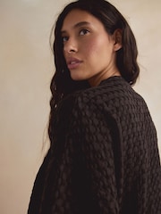 Chocolate Brown Waffle Lightweight Dressing Gown - Image 6 of 6