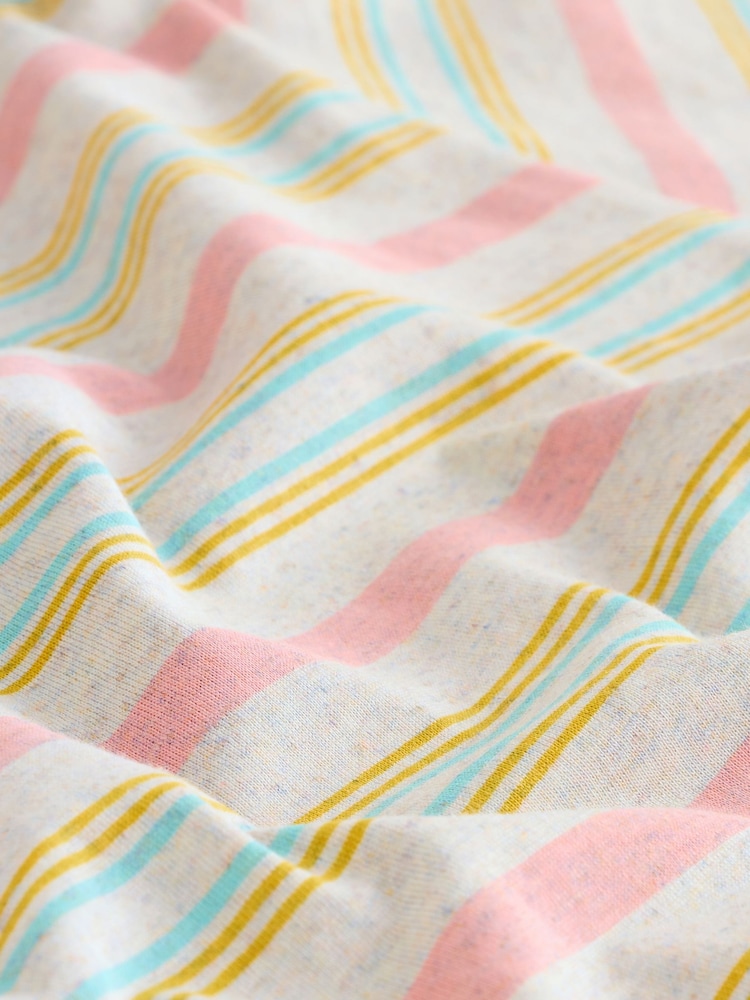 Pink/Ecru Horizontal Stripe Regular Fit T-Shirt - Image 7 of 7