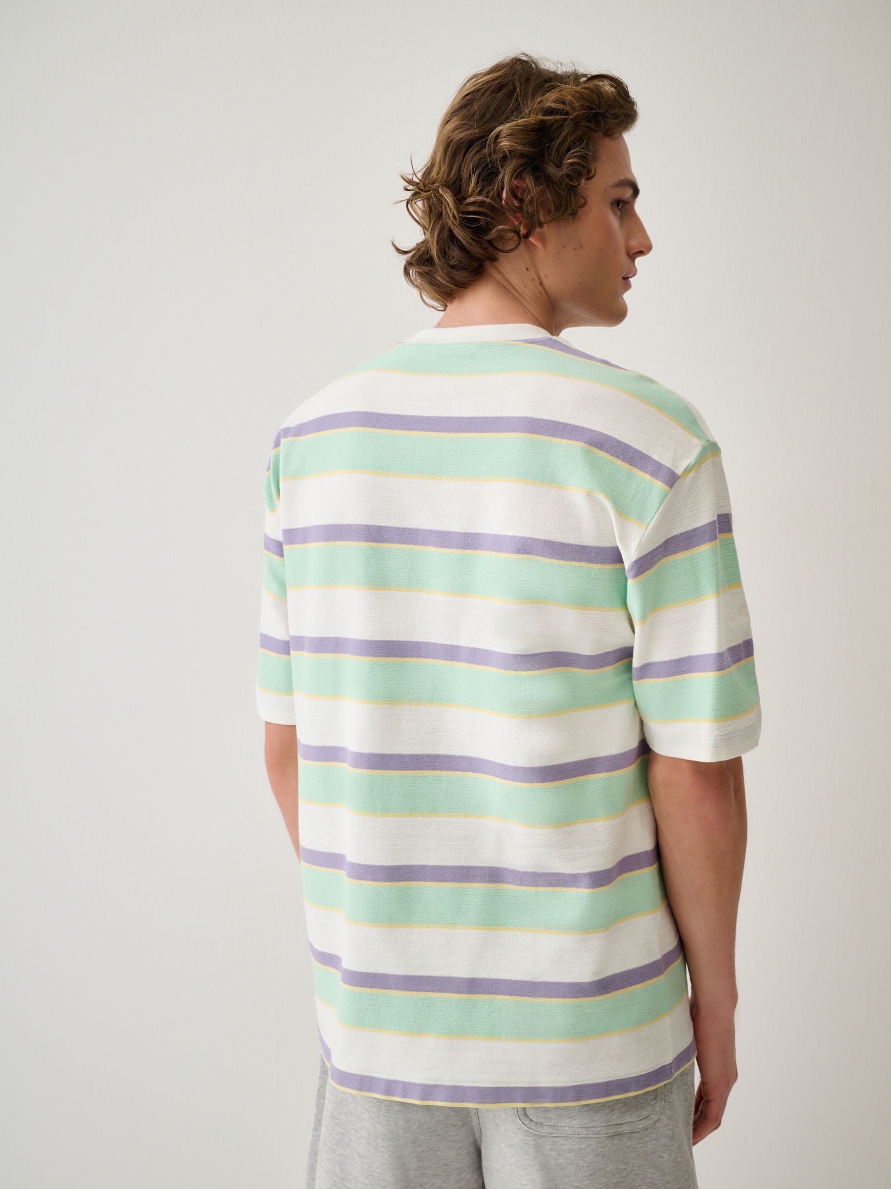 Buy Mint Green Relaxed Fit Horizontal Striped T-Shirt from Next USA