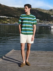 Green/Blue Regular Fit Horizontal Striped T-Shirt - Image 3 of 7