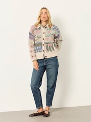FatFace Natural Allotment Pattern Knitted Cardigan - Image 5 of 7