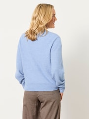 Chambray moder - Pletena jopica z okroglim ovratnikom in gumbi spredaj FatFace - Slika 2 iz 5