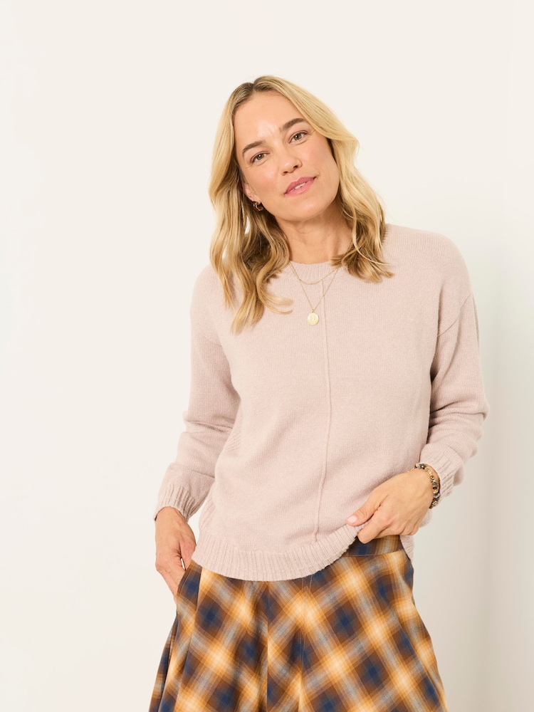 FatFace Barley Natural Knitted Crew Neck Jumper - Image 1 of 5 FatFace Barley Natural Knitted Crew Neck Jumper - Image 1 of 5