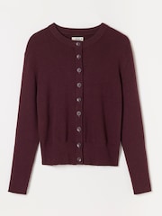 Rouge bordeaux - Cardigan FatFace en maille boutonné sur le devant - Image 6 de 6