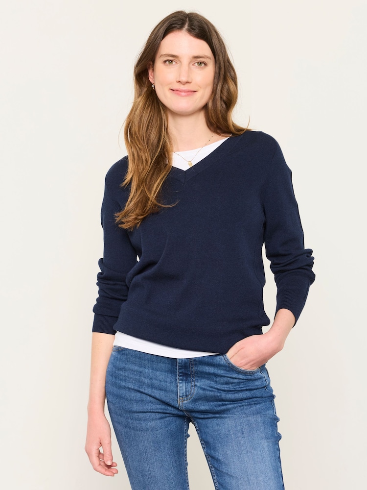 Tmavomodrá - FatFace Knitted Tunic Jumper - Obrázek 1 z 5 Tmavomodrá - FatFace Knitted Tunic Jumper - Obrázek 1 z 5