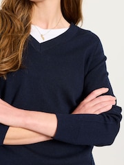 Tmavomodrá - FatFace Knitted Tunic Jumper - Obrázek 4 z 5