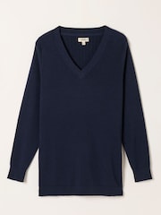 Tmavomodrá - FatFace Knitted Tunic Jumper - Obrázek 5 z 5