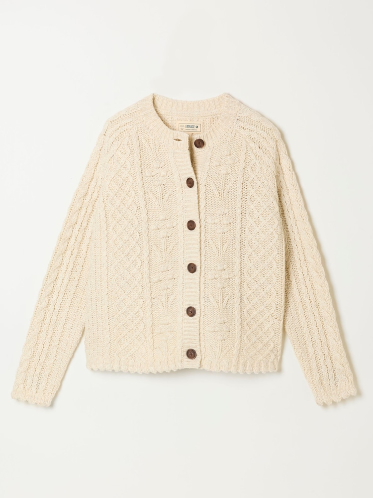 FatFace Floral Knitted Cable Button Front Cardigan - Kuva 7 / 7 FatFace Floral Knitted Cable Button Front Cardigan - Kuva 7 / 7