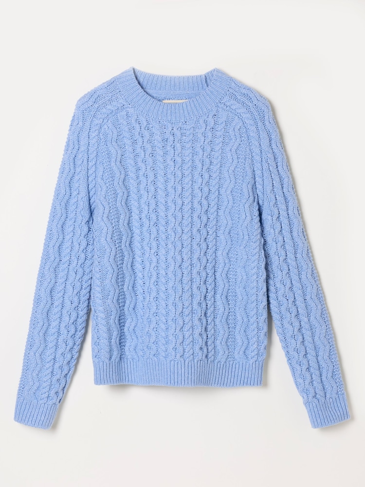 FatFace Bryony Chambray Blue Knitted Cable Jumper - Image 7 of 7 FatFace Bryony Chambray Blue Knitted Cable Jumper - Image 7 of 7