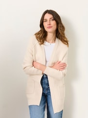 FatFace Bronwyn Ivory Edge to Edge Longline Cardigan - Image 1 of 6