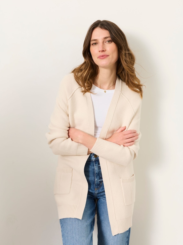 FatFace Bronwyn Ivory Edge to Edge Longline Cardigan - Image 1 of 6 FatFace Bronwyn Ivory Edge to Edge Longline Cardigan - Image 1 of 6