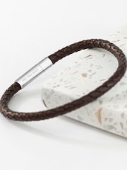 Personalised Men's Travel Compass Capsule Leather Bracelet - Image 2 of 3