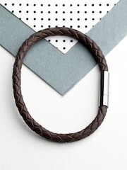 Personalised Men's Travel Compass Capsule Leather Bracelet - Image 3 of 3