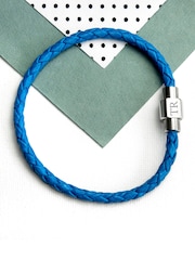 Treat Republic Personalised Men's Woven Leather Bracelet - Image 1 of 3