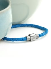 Treat Republic Personalised Men's Woven Leather Bracelet - Image 2 of 3