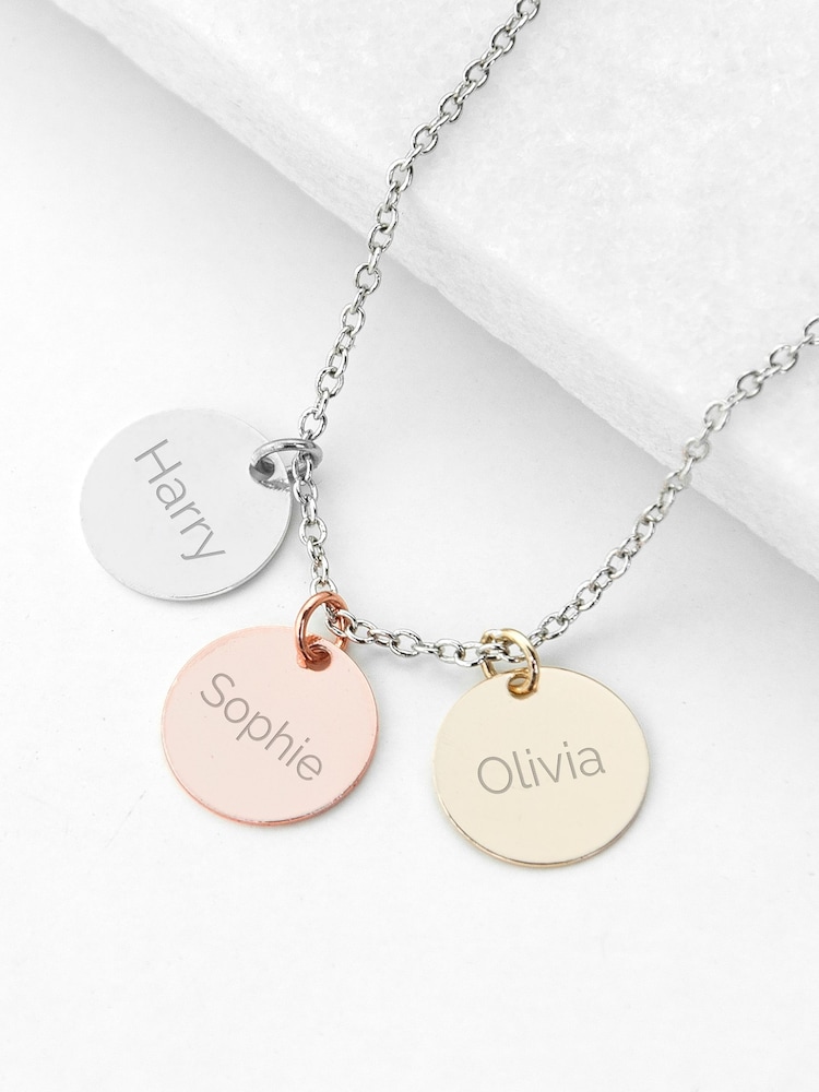 Treat Republic Personalised My Family Discs Necklace (Sans Serif) - Image 1 of 5 Treat Republic Personalised My Family Discs Necklace (Sans Serif) - Image 1 of 5