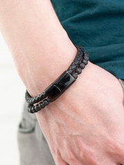 Treat Republic Personalised Men's Woven Duo Bracelet - Image 3 of 5