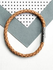 Personalised Men's Travel Compass Capsule Leather Bracelet - Image 4 of 5