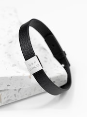 Treat Republic Personalised Mens Soho Tag Message Leather Bracelet - Image 1 of 5