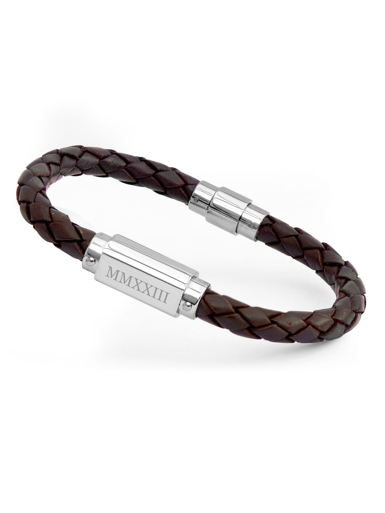 Treat Republic Personalised Luxury Mens Leather Bracelet - Image 5 of 5