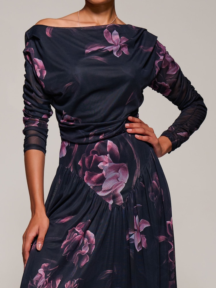 lea chiffon asymmetrical maxi dress Shona Joy - La Lune Asymmetrical Gathered Maxi Dress - Lemon main image 0