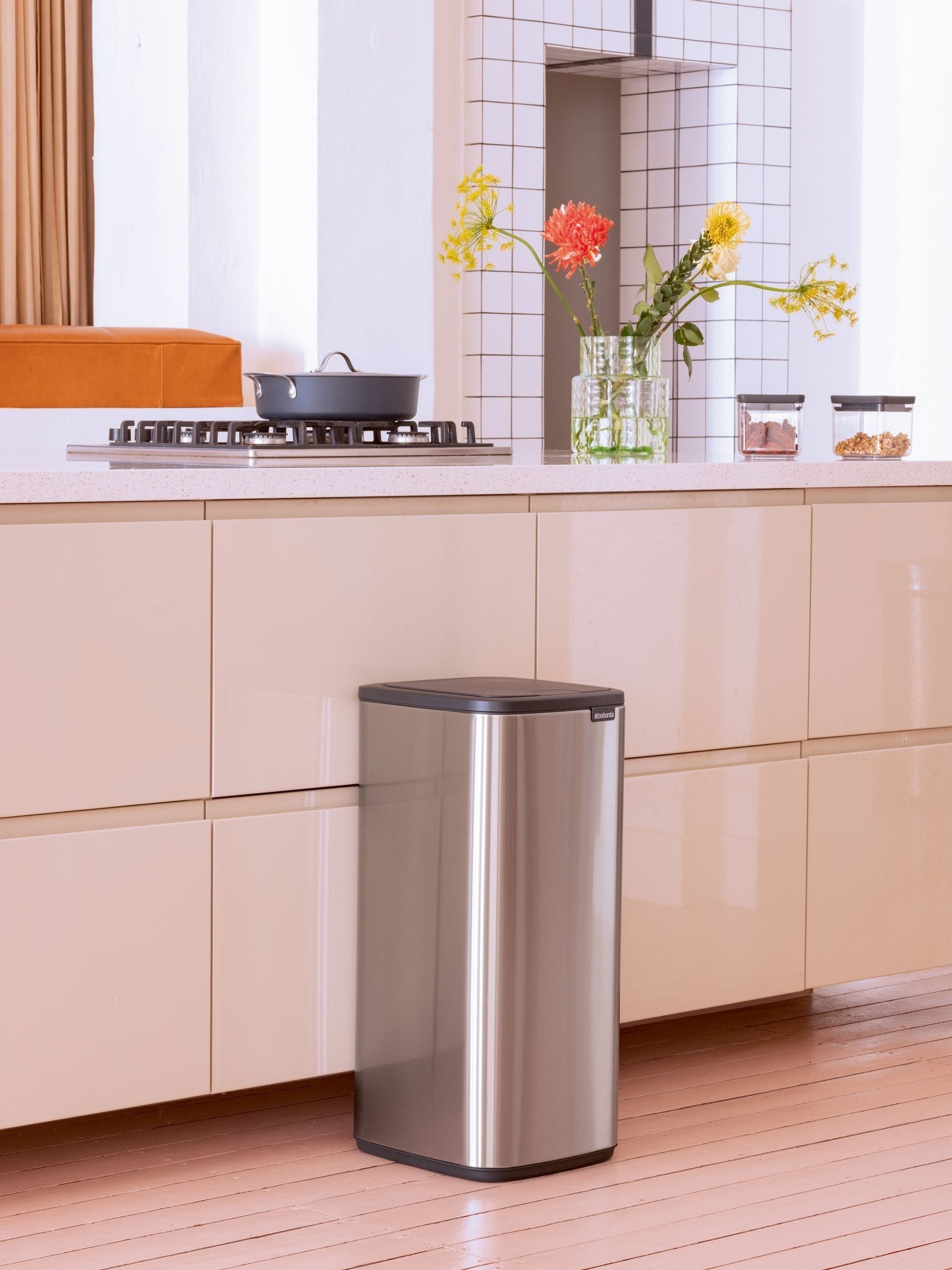 Brabantia Bo Touch Bin 30L (Matt Steel) Fingerprint Proof, Space-Efficient and Rectangular Waste Bin with Soft-Touch Opening System, Easy Clean Inner Bucket with Free PerfectFit Rubbish Bags Included - Image 5