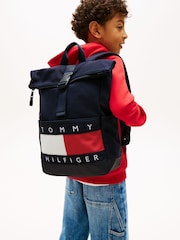 Tommy Hilfiger Blue Heriage Flag Rolltop Backpack - Image 5 of 5