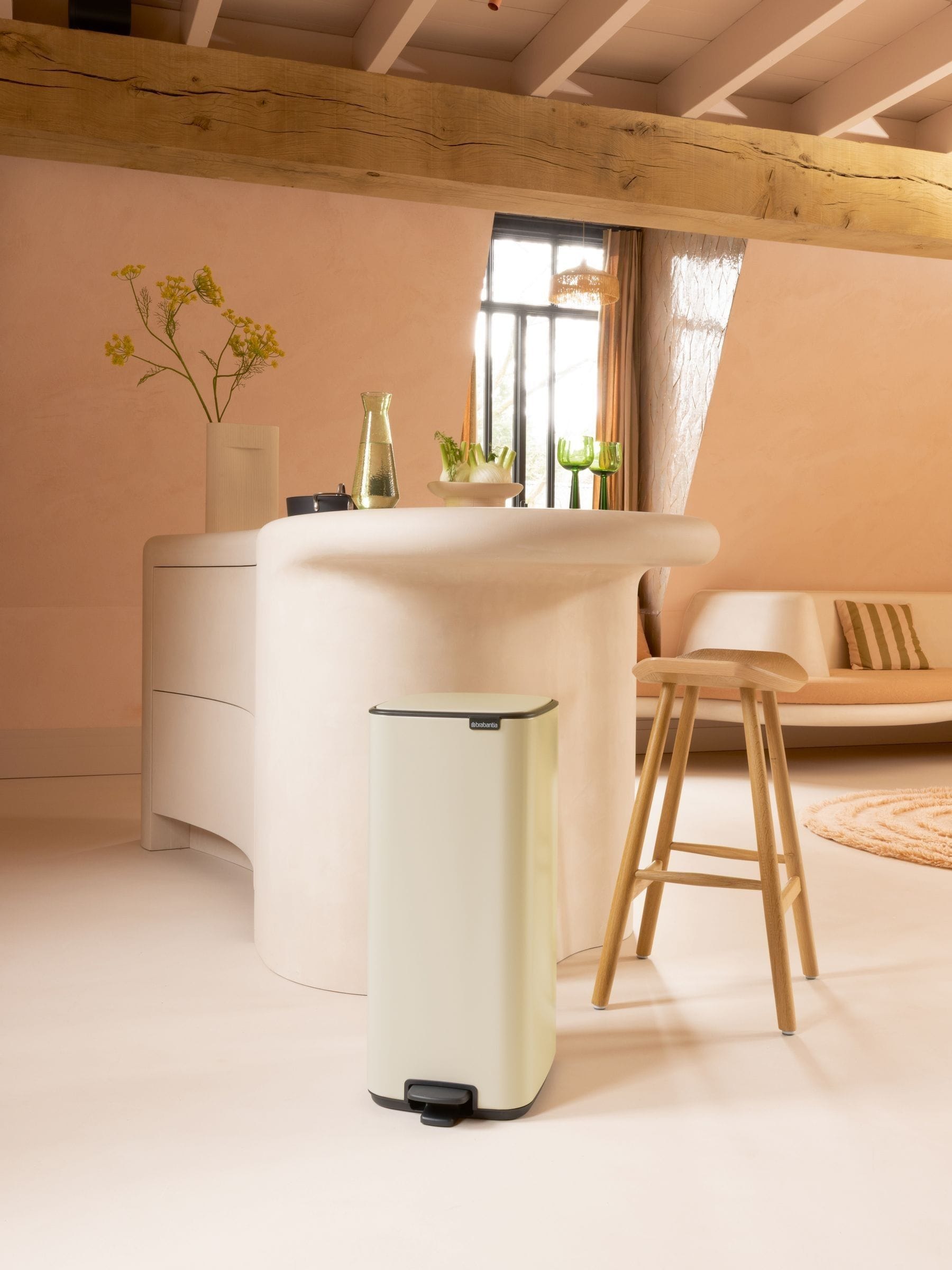 Brabantia Bo Pedal Bin 30L (Soft Beige), Soft Closing Waste Bin with Light Pedal Operation, Easy to Clean Removable Plastic Inner Bucket with Free PerfectFit Rubbish Bags Included - Image 5