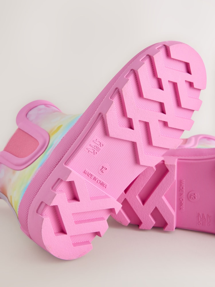 Pink/Rainbow Heart Print Chelsea Wellies - Image 5 of 5
